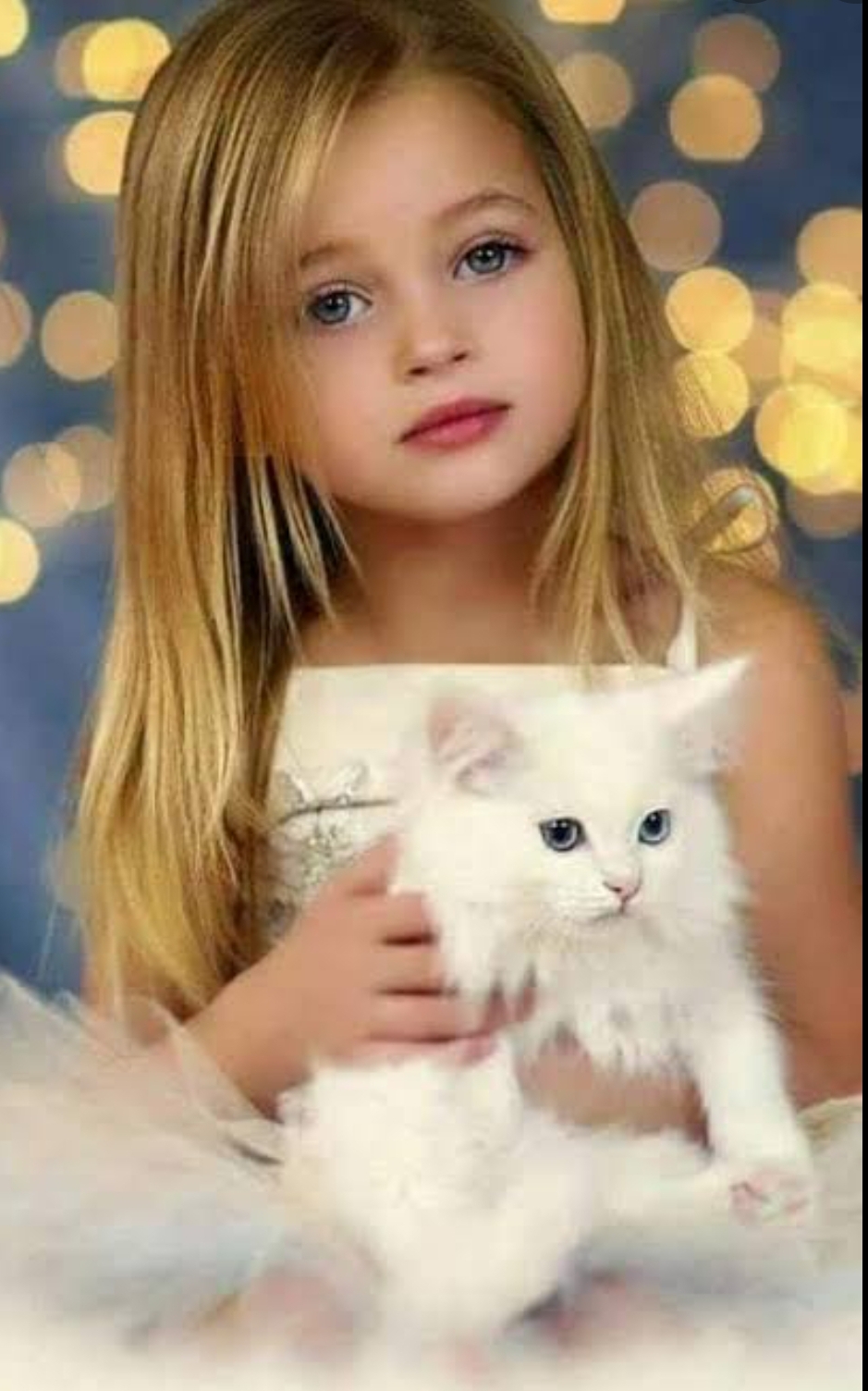 فتاة صغيرة مع قطة