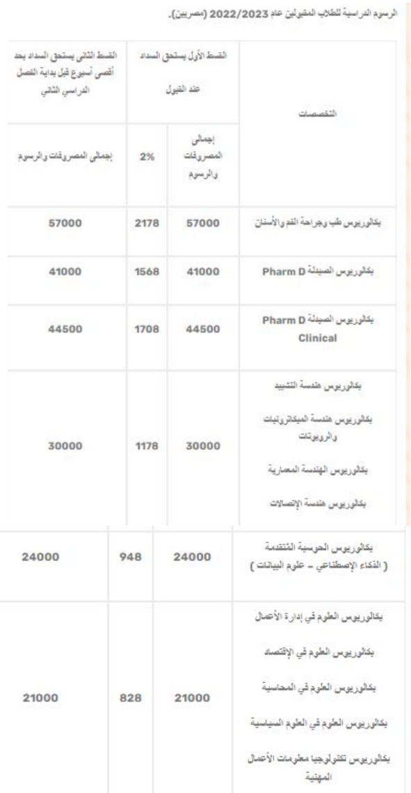 أرخص الجامعات الخاصة في مصر 2023